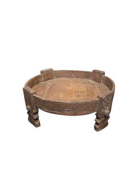 19thc Indian Footed Wooden Bowl