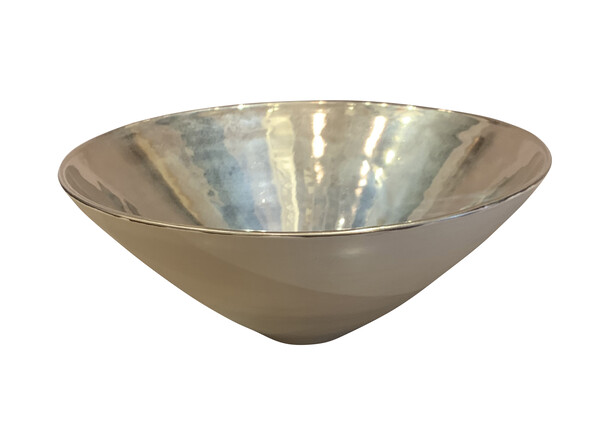 Contemporary American Ceramicist Sandi Fellman Platinum Bowl