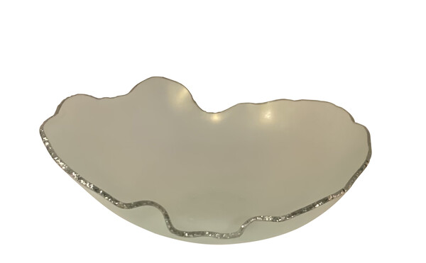 Contemporary Brazilian Free Form Opaque Glass Bowl