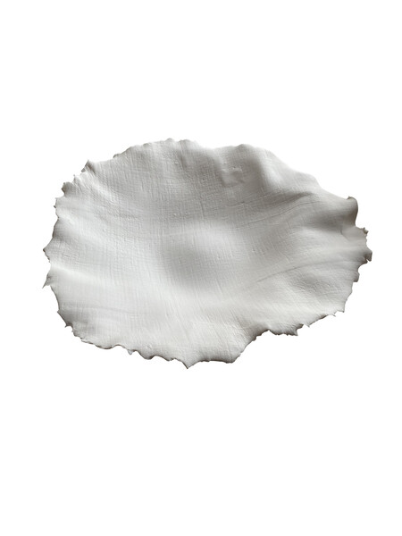Contemporary French White Porcelain Linen Textured Bowl