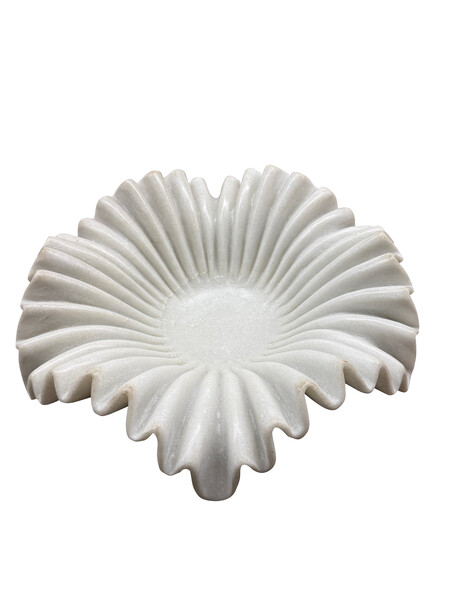 Contemporary Indian Ribbed Draped Marble Bowl