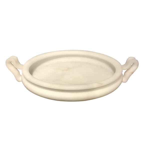 Contemporary Italian Alabaster Bowl with Handles