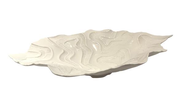 Contemporary Italian White Porcelain Free Form Shaped  Bowl