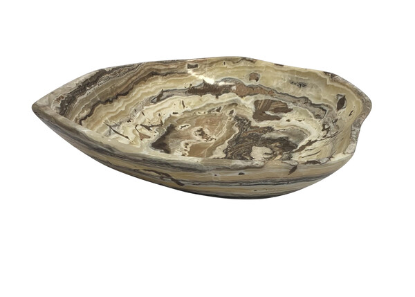Contemporary Moroccan Free Form Shaped Onyx Bowl