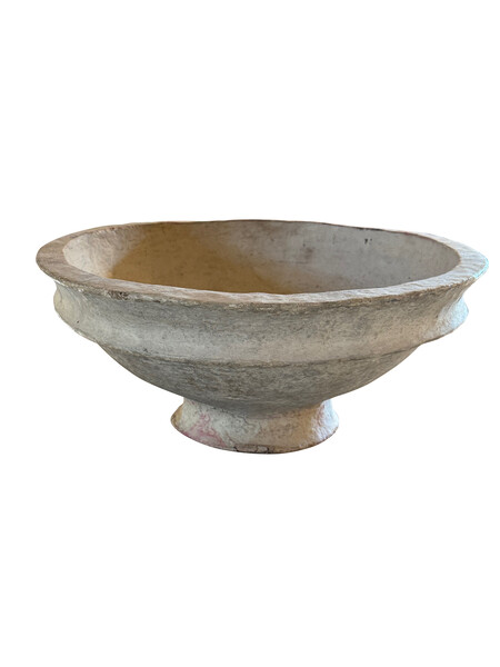 Mid Century Indonesian Paper Mache Footed Bowl