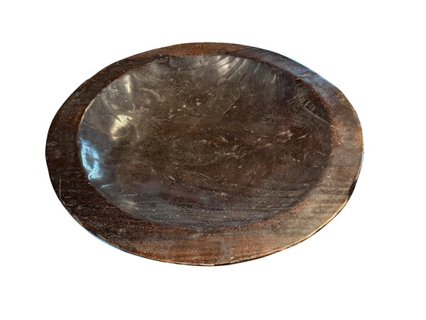 Mid Century Indonesian XXL Charred Wooden Bowl
