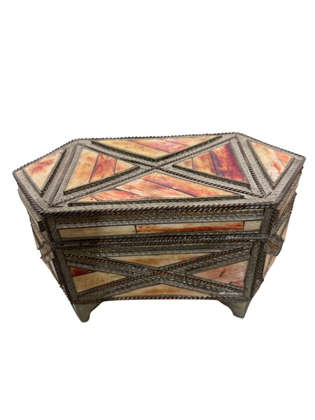 19thc Morocco Henna Dyed Bone  Box