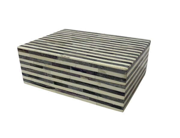 Contemporary Indian Horizontal Stripe Bone Box