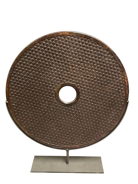 Contemporary Chinese Large Textured Jade Disc