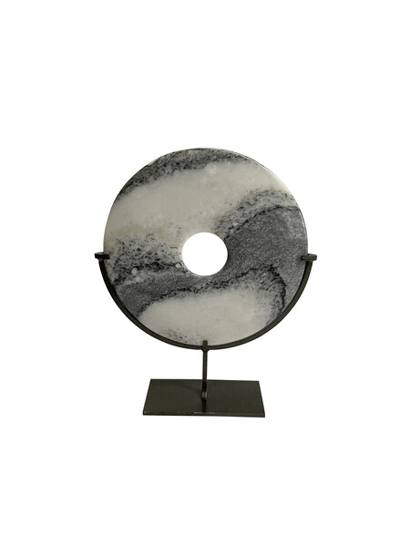 Contemporary Chinese Marble Disc on Stand
