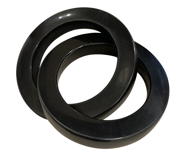 Contemporary Indonesian Black Marble Interlocking Rings
