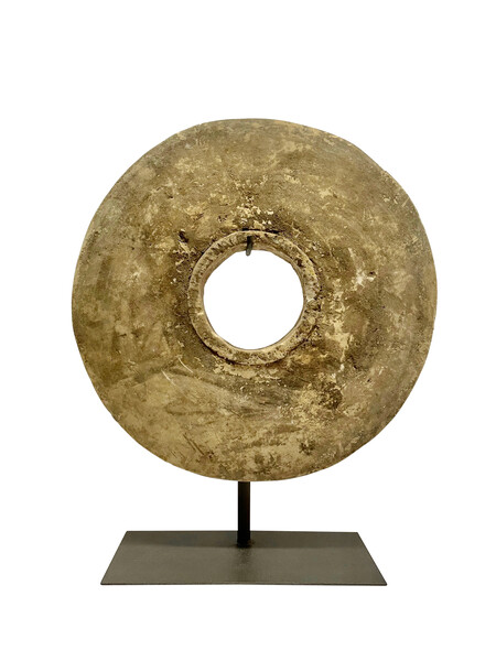 1920's Indonesian Round Stone Architectural Disc