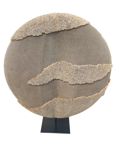 Contemporary French Corrugated Paper Disc Sculpture