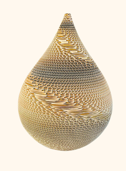 Contemporary French Corrugated Paper  Vase Sculpture