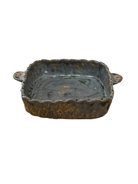 Contemporary Chinese Ceramic Multi Color Glaze Square Tray