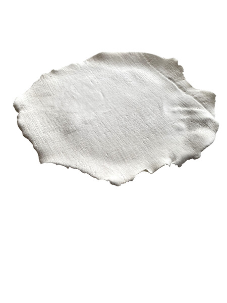 Contemporary French White Porcelain Linen Textured Plate