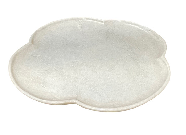Contemporary Indian Quatrefoil Shaped Marble Tray