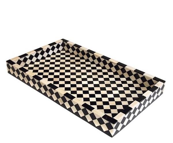 Contemporary Indonesian Bone Checkerboard Tray
