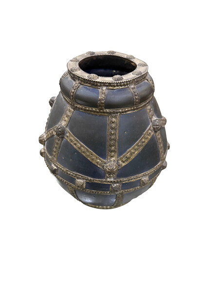 19thc Morocco Cobalt Blue Pieced Vase