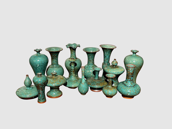 COLLECTION TURQUOISE WITH GOLD SPECKLED GLAZE