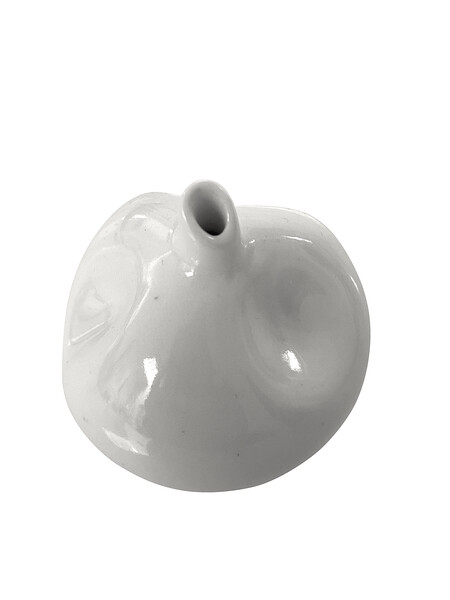 Contemporary American Ceramicist Mini White Dimple Vase