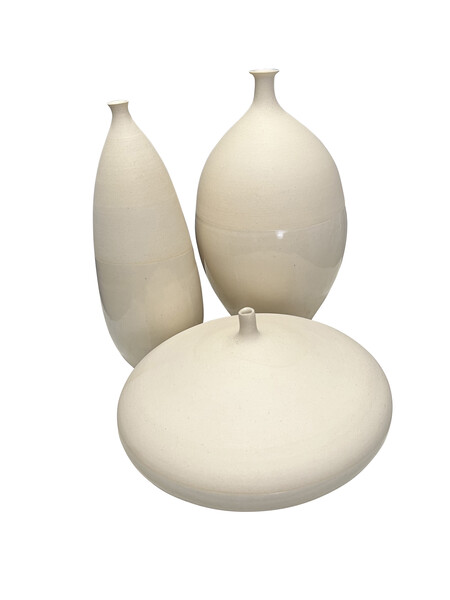 Contemporary American  White  Stoneware Bud Vase