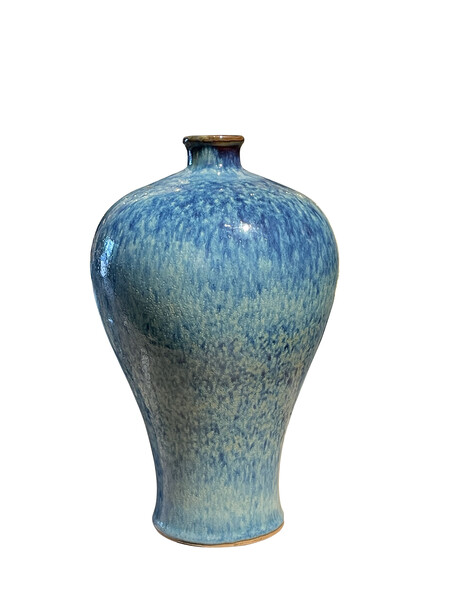 Contemporary Chinese Blue Drip Glaze Vase