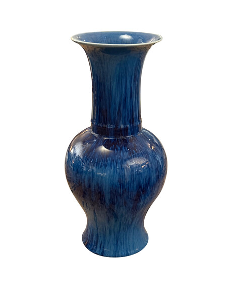 Contemporary Chinese Cobalt Blue Classic Shape Vase
