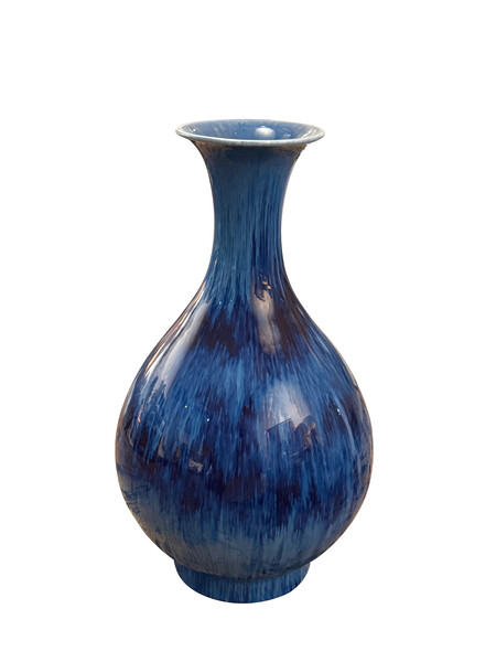 Contemporary Chinese Cobalt Blue Glaze Tulip Shaped Vase