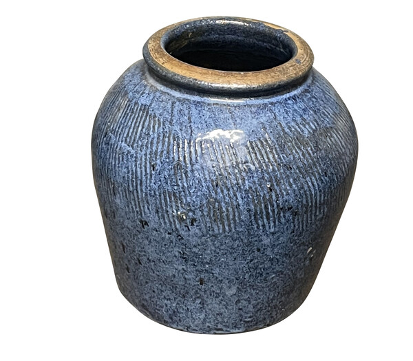 Contemporary Chinese Deep Blue Glazed Vase