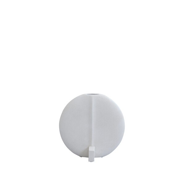 Contemporary Chinese Disc Shaped White Vase