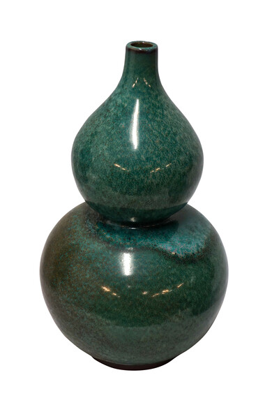 Contemporary Chinese Green Splatter Glaze Vase