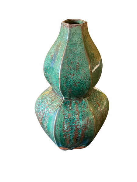 Contemporary Chinese Hour Glass Shaped Vase