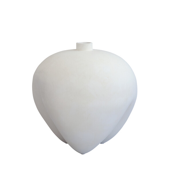 Contemporary Chinese Large Apple Shape White Vase