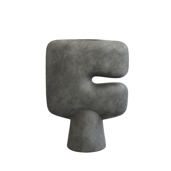 Contemporary Danish Large C Shape Design Dark Grey Vase