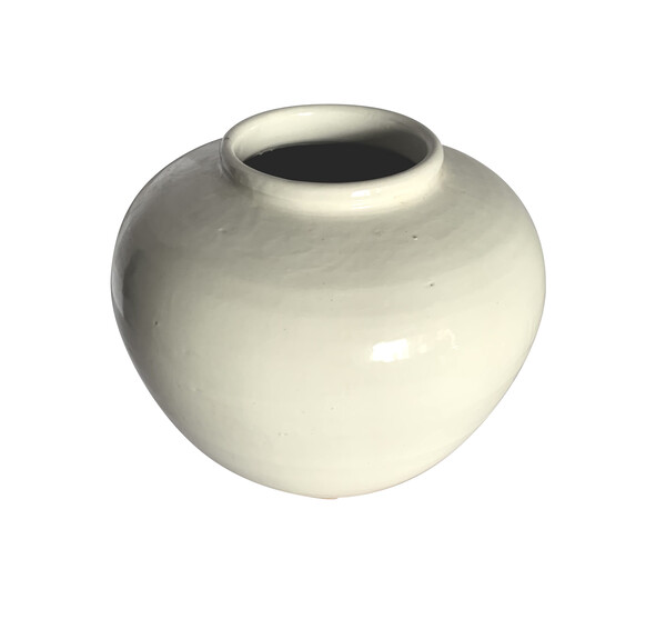 Contemporary Chinese  Extra Large Cream Vase