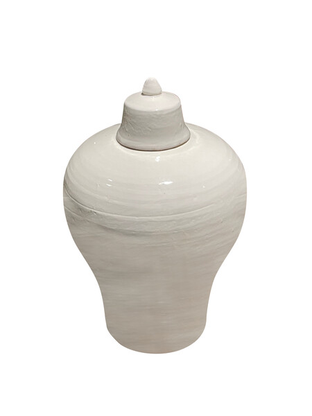 Contemporary Chinese Lidded Cream Vase