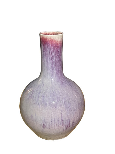 Contemporary Chinese Mottled Pale Purple Glazed Vase