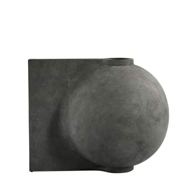 Contemporary Danish Large Offset Handle Dark Grey Vase