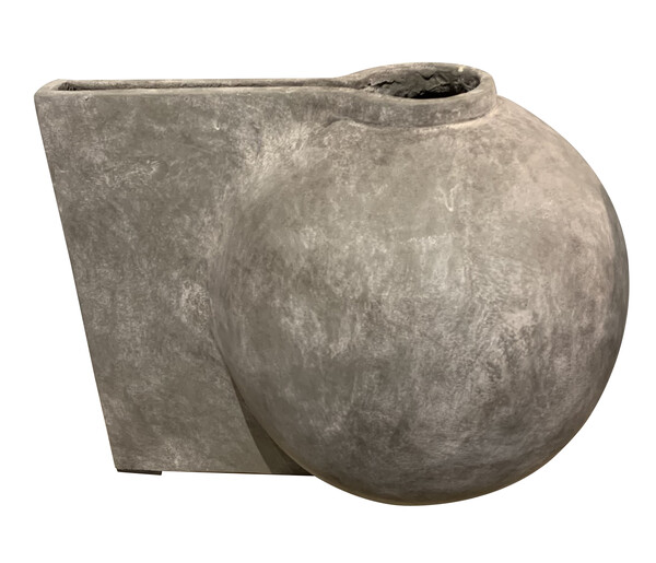 Contemporary Danish Offset Handle Dark Grey Vase