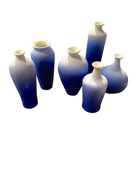 Contemporary Chinese Ombre Blue Vase