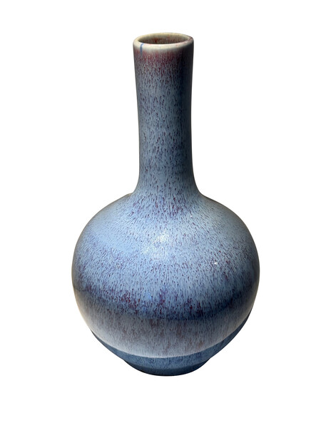 Contemporary Chinese Splatter Pale Blue  Vase