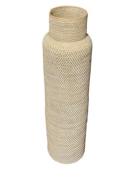 Contemporary Chinese Tall Cream Textured Vase