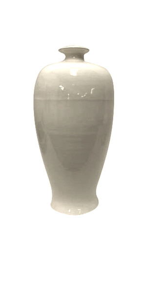Contemporary Chinese Tall Small Spout Cream Vase