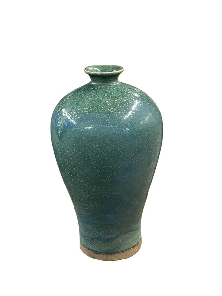 Contemporary Chinese Turquoise Speckled Glaze Vase