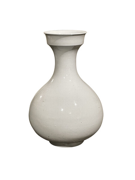 Contemporary Chinese White Cup Shape Top Vase