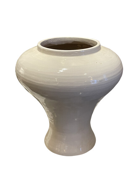 Contemporary Chinese XXL Cream Vase
