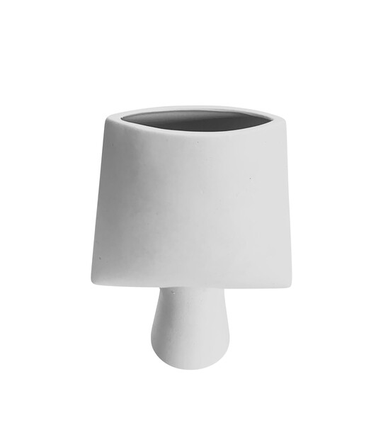 Contemporary Danish Designed Arrow Shape Smooth White Vase