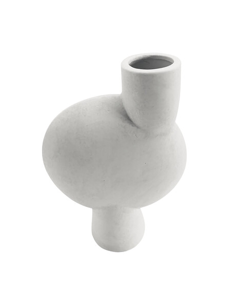 Contemporary Danish Designed Off Center Smooth White Vase