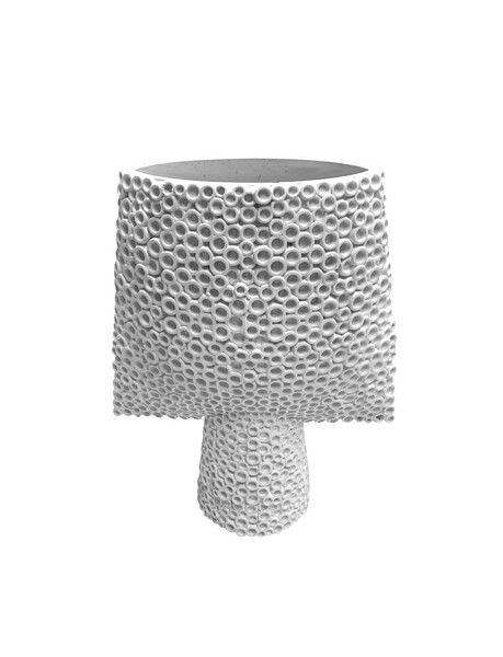 Contemporary Danish Designed White Bold Textured Arrow  Shaped Vase